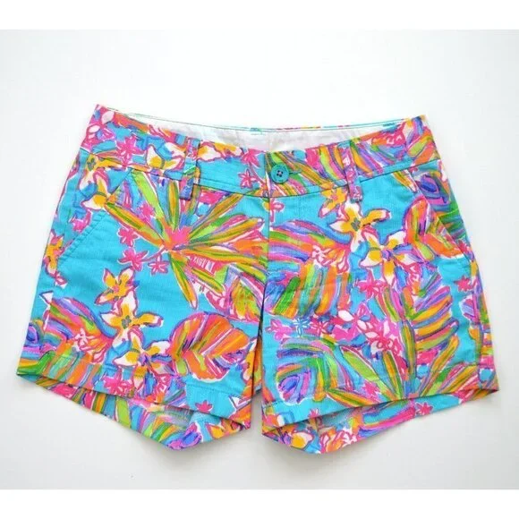 Lilly Pulitzer Callahan Shorts Summer Haze Blue 00 - Picture 1 of 5